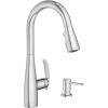 imageMoen Reyes Chrome OneHandle High Arc Pulldown Kitchen Faucet with Soap Dispenser and Power Boost 87932Chrome