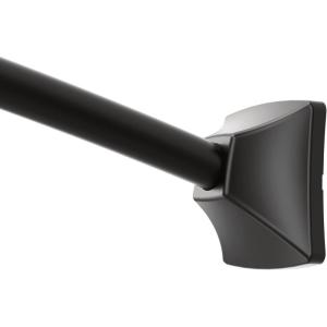 imageMoen Brushed Nickel 72inch Permanent Mount Adjustable Curved Shower Rod Wall Mounted Shower Curtain Rod for Bathtub Shower CSR2164BNMatte Black