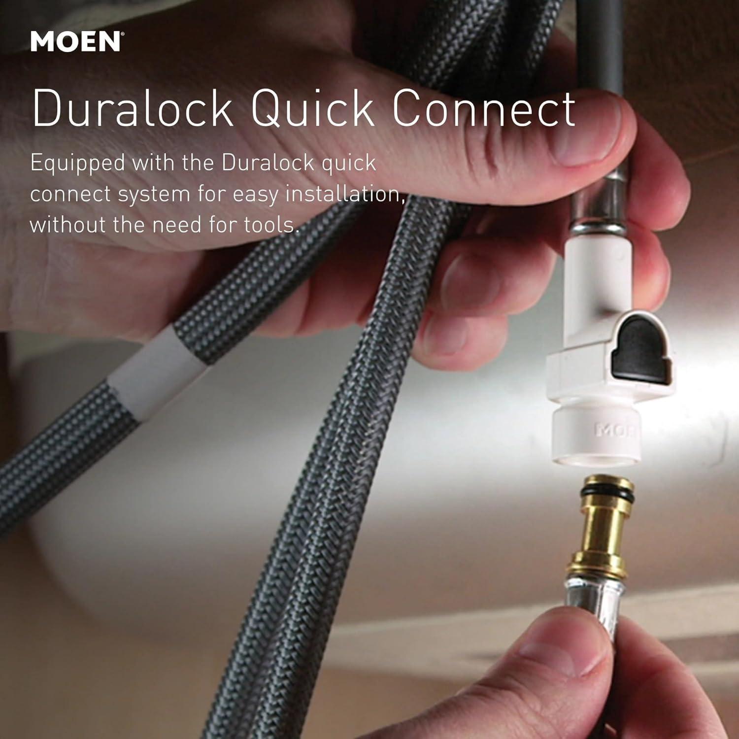 imageMoen S75005EVC Nio Smart Faucet Touchless Pull Down Sprayer Kitchen Faucet with Voice Control and Power Boost ChromeChrome