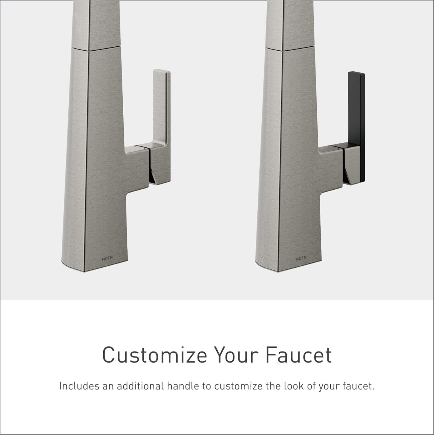 imageMoen S75005EVC Nio Smart Faucet Touchless Pull Down Sprayer Kitchen Faucet with Voice Control and Power Boost ChromeSpot Resist Stainless