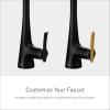 imageMoen Sinema Matte Black SingleHandle Touchless High Arc Pulldown Kitchen Faucet Spring Kitchen Sink Faucet with Pulldown Sprayer Head and Wave Motion Sensor S5235EWBL