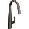 imageMoen S75005EVC Nio Smart Faucet Touchless Pull Down Sprayer Kitchen Faucet with Voice Control and Power Boost ChromeBlack Stainless