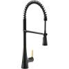 imageMoen Sinema Matte Black SingleHandle Touchless High Arc Pulldown Kitchen Faucet Spring Kitchen Sink Faucet with Pulldown Sprayer Head and Wave Motion Sensor S5235EWBL