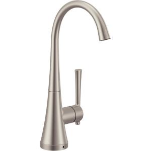 imageMoen Chrome Kurv OneHandle High Arc Single Mount Cold Water Beverage Faucet with Optional Filtration System S5560Spot Resist Stainless