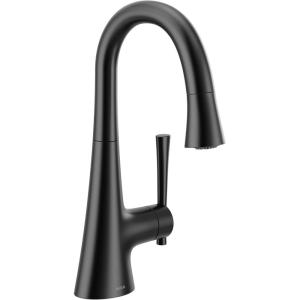 imageMoen Kurv Collection Chrome OneHandle Pulldown Bar Faucet with Power Clean Featuring Reflex 6126Matte Black