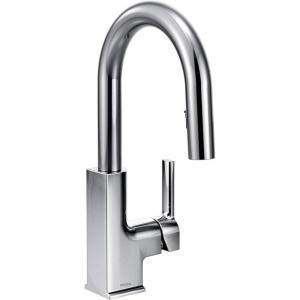 imageMoen S62308 STO OneHandle High Arc Pulldown Modern Bar Faucet with Power Clean ChromeChrome