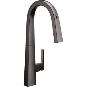 imageMoen Nio Black Stainless Smart Faucet Touchless PullDown Sprayer Kitchen Faucet with Voice and Motion Control S75005EV2BLS