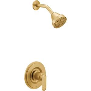 imageMoen Greenfield Brushed Gold Single Handle EcoPerformance Tub and Shower Faucet Featuring Shower Head and Lever Handle Valve Required T2222EPBG