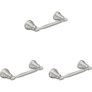 imageMoen Halle Brushed Nickel Moen MY0308BN Halle Double Post Pivoting Toilet Paper Holder MY0308BNTP Holder Pack of 3